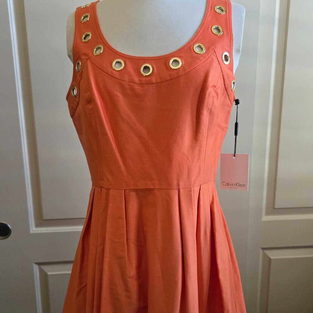 CALVIN KLEIN GROMMET DRESS NWT Sz 10p NWOT